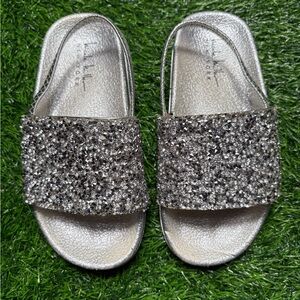 Nicole Miller NEW YORK Toddlers Rhinestone Cluster Slide Sandals-Size: 10